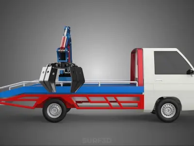 TRUCK PICK UP MOBILE CRANE HOIST LOAD LIFT GRABBER CLAW GRAPPLE 3D model