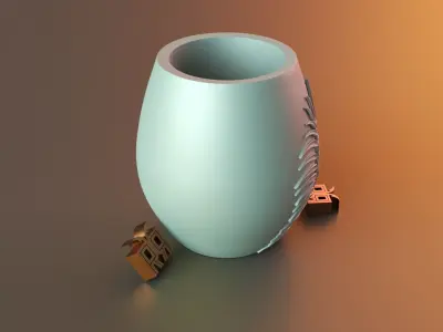 leaf vase 3D print model
