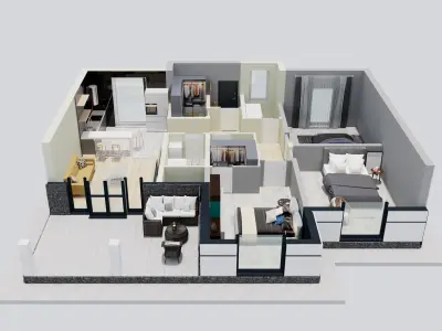House 2 layout interior 3D model