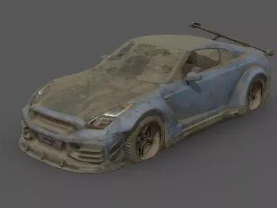 Abandoned Car - Nissan GTR R35 Nismo Low-poly 3D model