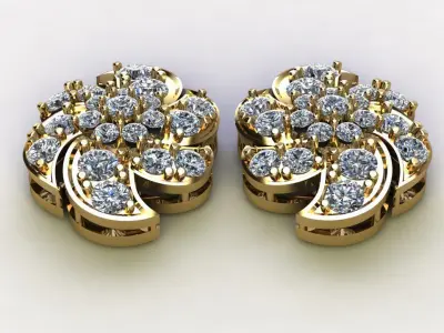 Earring women small for daughter  3D model