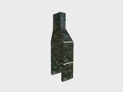 Brazilian Barbecue Grill 04 Black Marble - Interior Design Low-poly 3D model