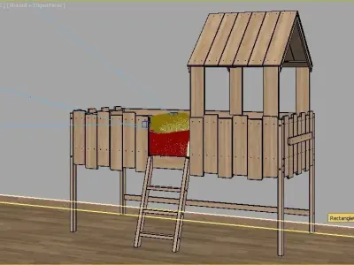 children cabin bed 1 3D model