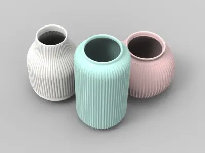 Flower vases - 3 colors 3D model