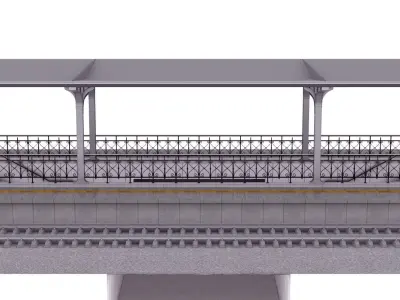 Train platform 3D model 3D model