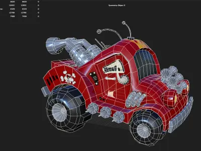 Cartoon Car Low-poly 3D model