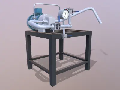 Pump with Stand Low-poly 3D model