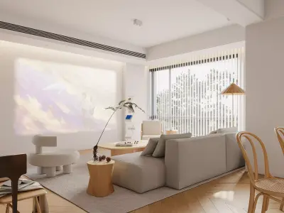Modern living room dining room interior scenes 279 3D model