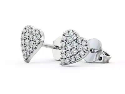 stl file two diamond heart stud earrings 3D print model purchase