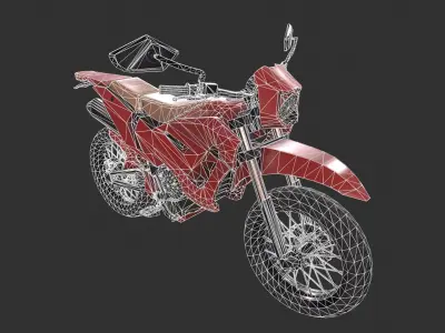 Dirt Bike Low-poly 3D model