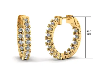 Women Diamond Earrings 3D print model 39
