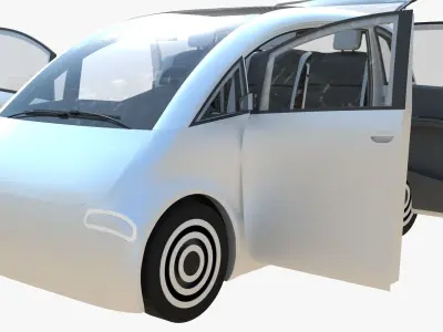  Small Electric Car Peripeteia white 3D model