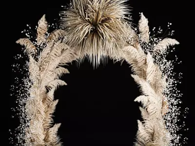 Wedding Arch Made Of Dried Flowers Pampas Grass 3D model