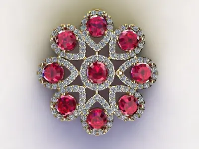 Solitaier Women Pendant 3dm file use natural gem 3D model