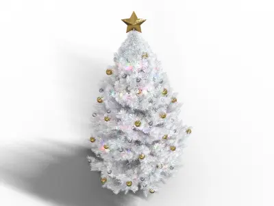 White Christmas Tree Low-poly 3D model
