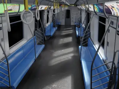 Subway Car Interior 8K and 4K Textures 3D model