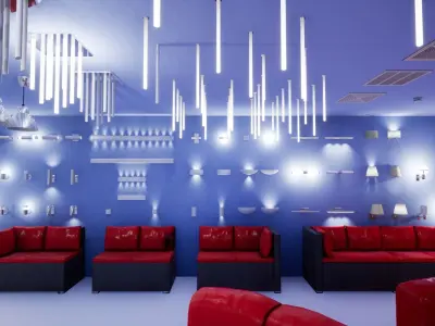 Interior Furniture and Props Low-poly 3D model