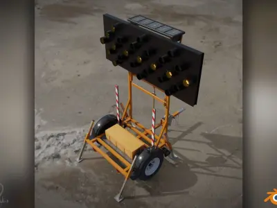 Traffic Arrow Signboard 3D model