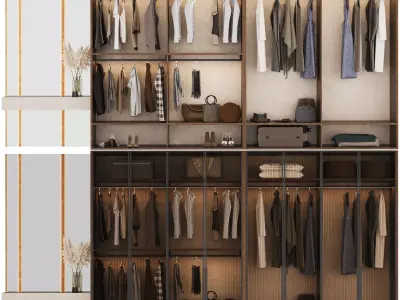 Wardrobe with filling 3D model
