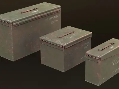 AMMO METAL BOX Free low-poly 3D model