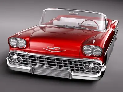 Chevrolet Bel Air 1958 convertible 3D model