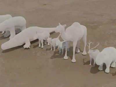 Animals base mesh 3D model