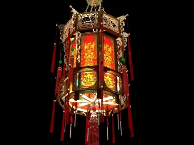 Chinese red lantern 3D model