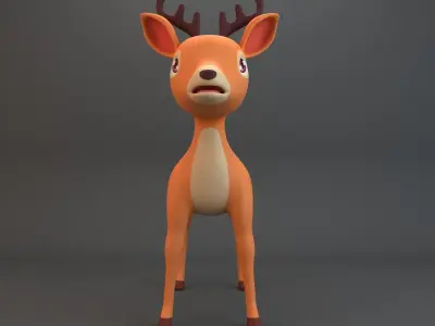 Cartoon Deer Low-poly 3D model purchase