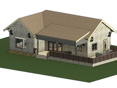 Two bedrooms small House model  3D model