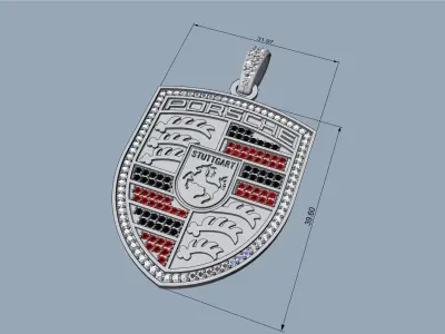 Porsche logo pendant 3D print model