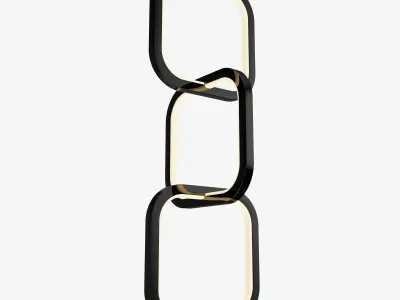 Modern Linked Ring Pendant Light 3D model
