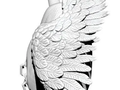 Love heart with wings pendant jewel  3D print model