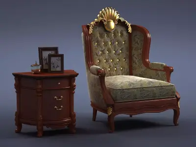 cabinet cabinet wardrobe sofa bed table bookshelve 3D model