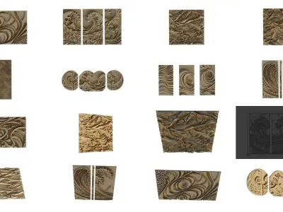 41 Ornamental murals decor set Pack 02 3D Model 3D Model Collection