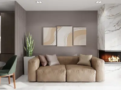 Modern Living Room Greece 3D model