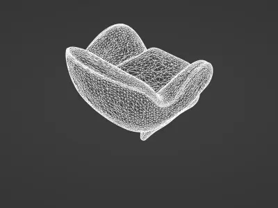 Modern Sculptural Armchair Design 3D model