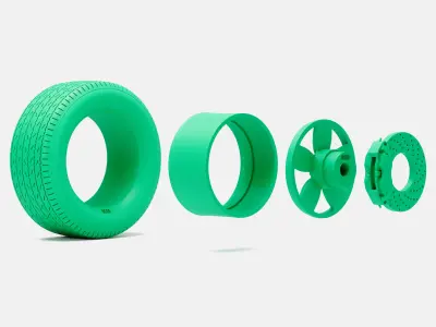 15x8 Daisy Wheel Goodyear Blue Streak 700 Tire 3D print model