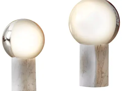 Minimalist Marble Table Lamp  Low-poly 3D model
