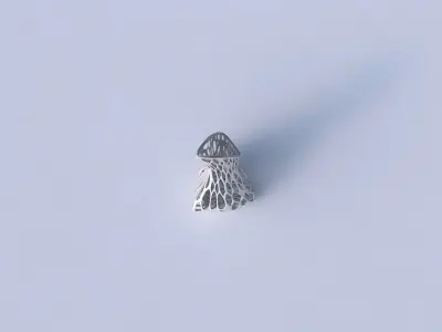 Vase puffy tappered triangle with twisted organic  lattice 05 3D print model