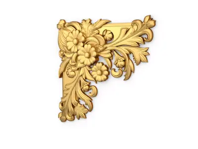 Classic carved corner decor ornament cnc 3d printing stl 07 3D print model