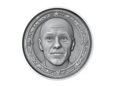 Andres Iniesta Footballer Medallion 3D print model