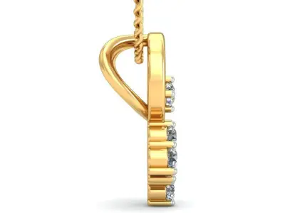 Solitaire Women Pendant 3dm STL OBJ FBX Renders Details 3D print model 39