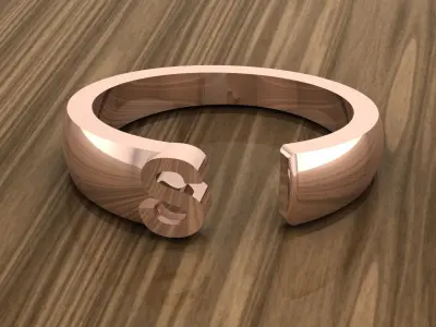 Alphabet Ring S 3D print model