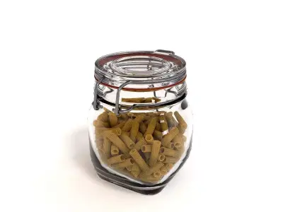 Glass Jar with pasta 3D model