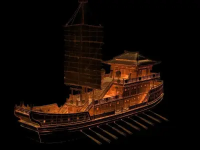 Chinese junk boat  3D model
