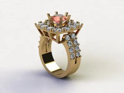 women ring solitaire 2020 cad file design R56 Free 3D model