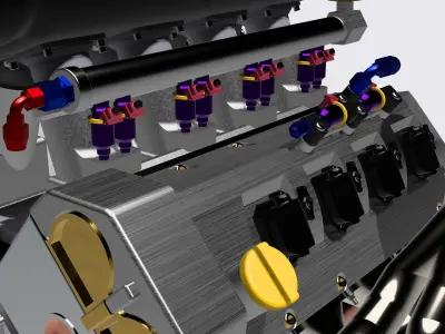 Mercedes Sauber C9 TT V8 Engine RWD Format w Gearbox 3D print model