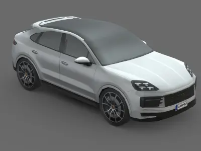 Porsche Cayenne E-Hybrid Coupe 2024 Low-poly 3D model