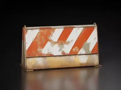 Rusty Construction Barrier 3D Model 3D model