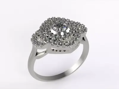 RING WITH GEMS STONES EZA 002 Free 3D print model